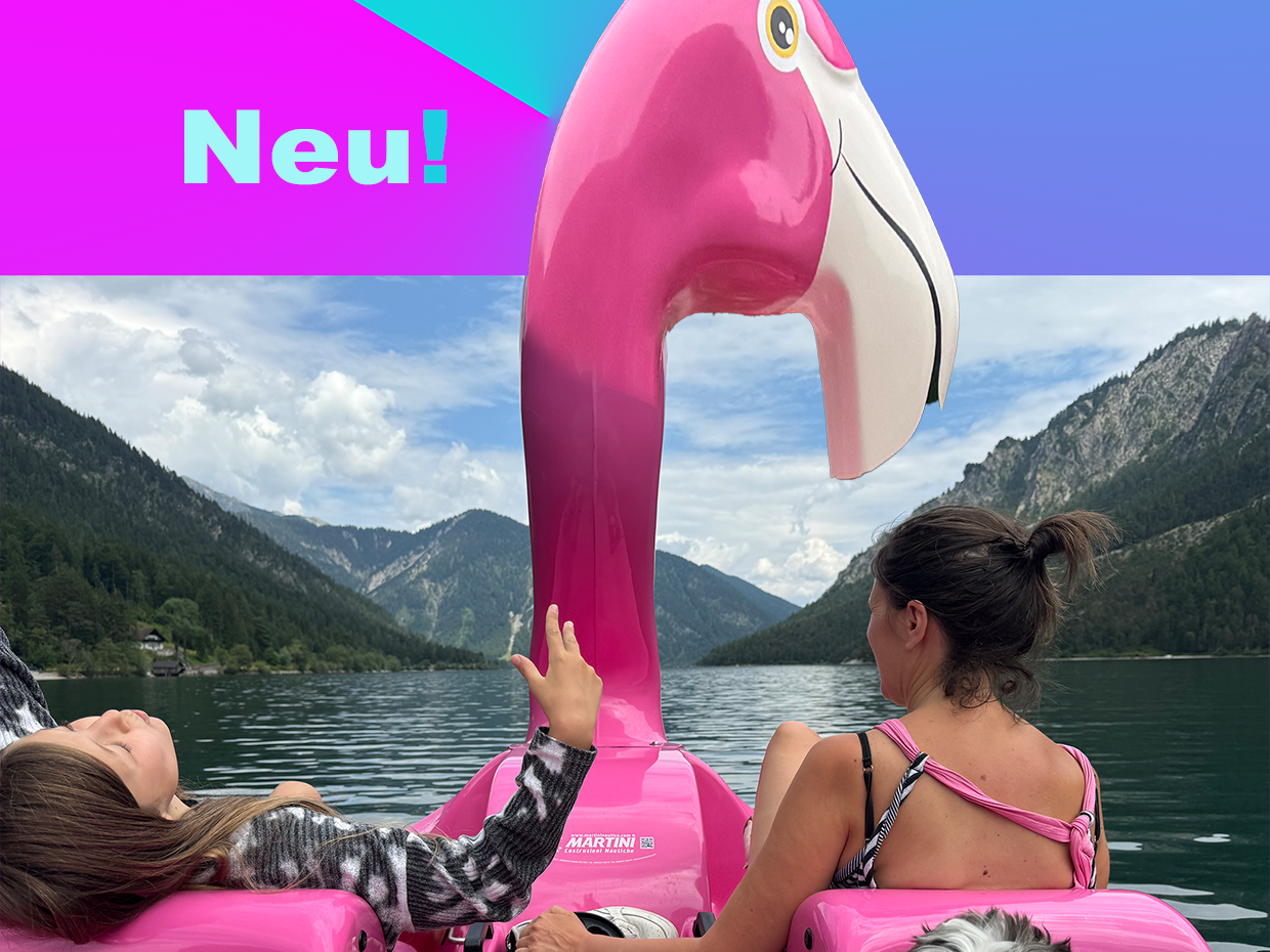Neues Flamingo Tretboot am Plansee Sennalpe